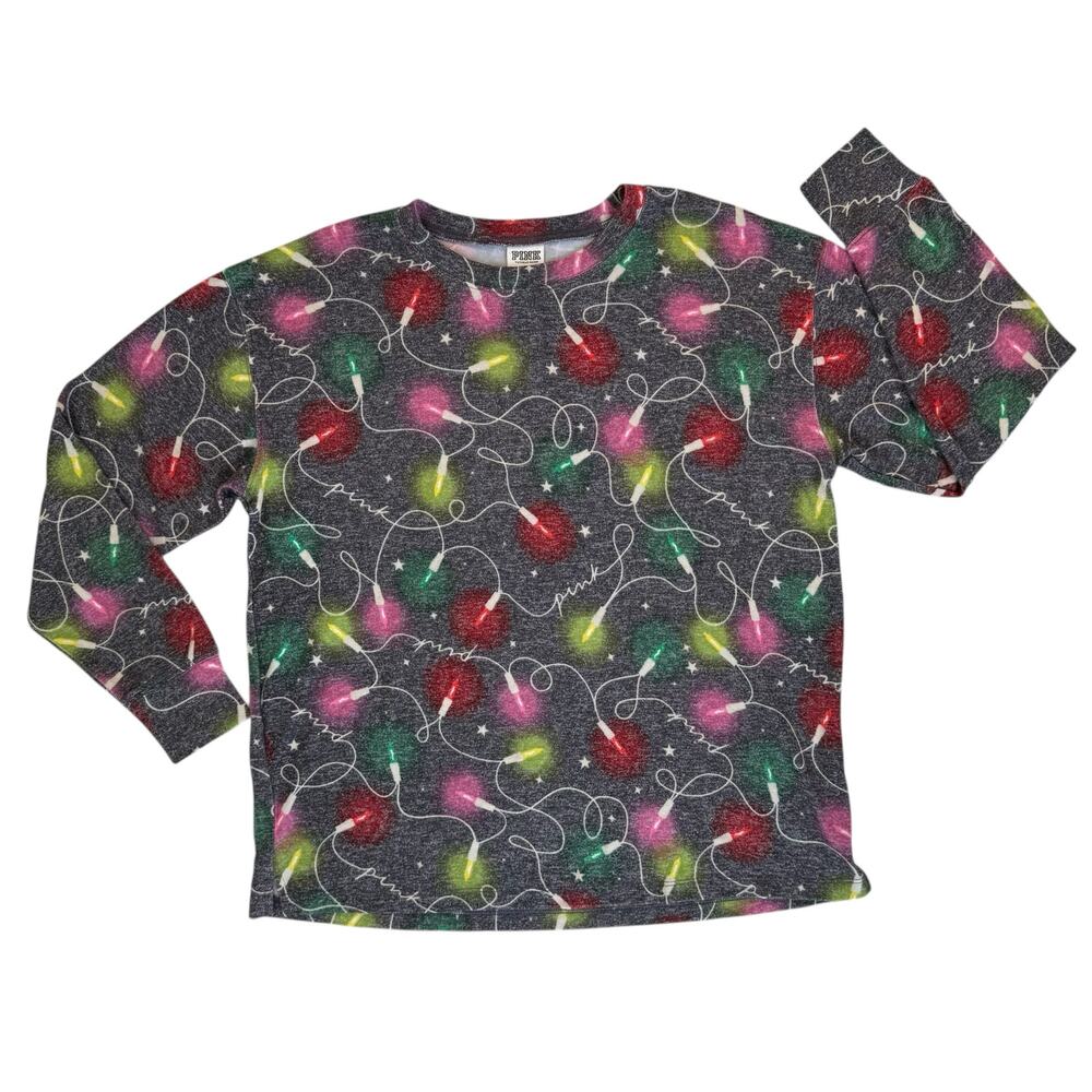 New Victoria's Secret Christmas Lights Pajama‎ Top Women's Small Soft Loungewear